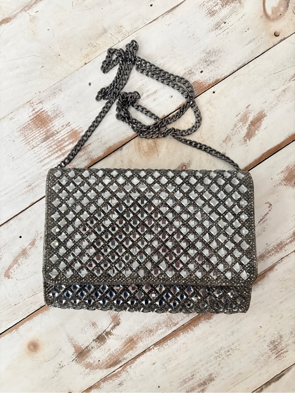 Starlet Y2K glam shiny crystal rhinestone  purse crossbody clutch prom party EUC